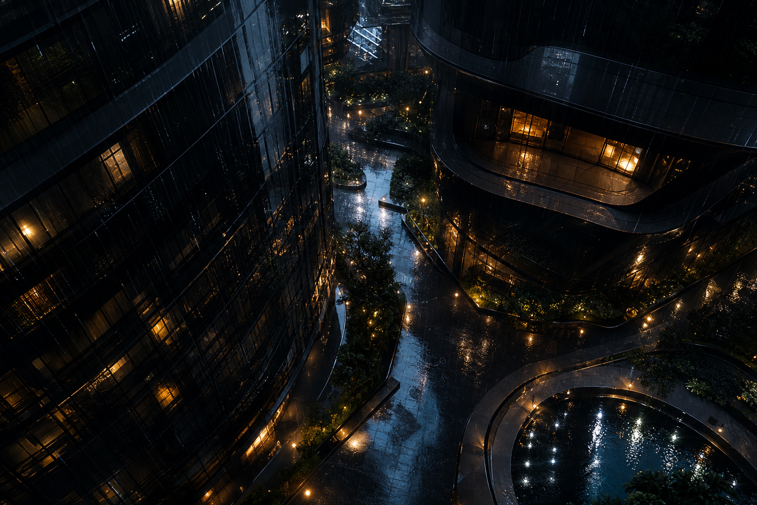 Rainy Neon Alley With Reflections Architecture Wallpaper  4 4K