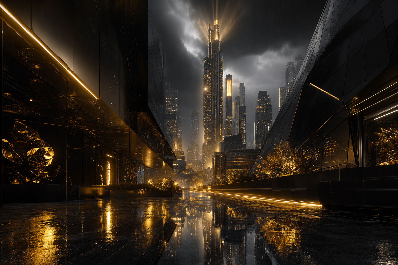 Rainy Neon Alley With Reflections Architecture Wallpaper 4 4K 13 4K Architecture Wallpaper