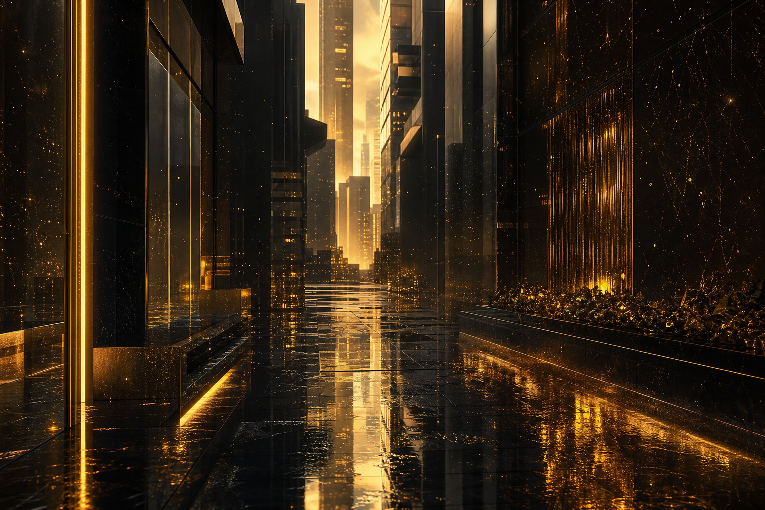Rainy Neon Alley With Reflections Architecture Wallpaper  4 4K