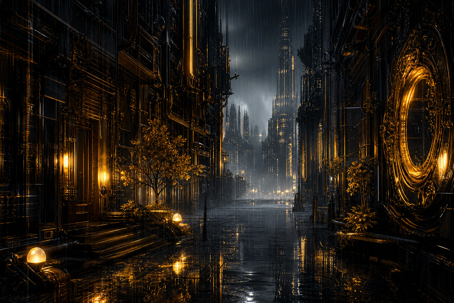 Rainy Neon Alley With Reflections Cyberpunk Wallpaper  4 4K