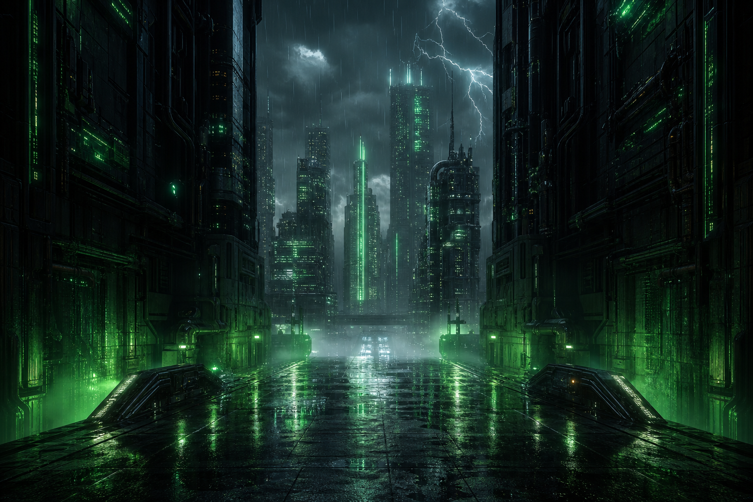 Rainy Neon Alley With Reflections Cyberpunk Wallpaper  4 4K