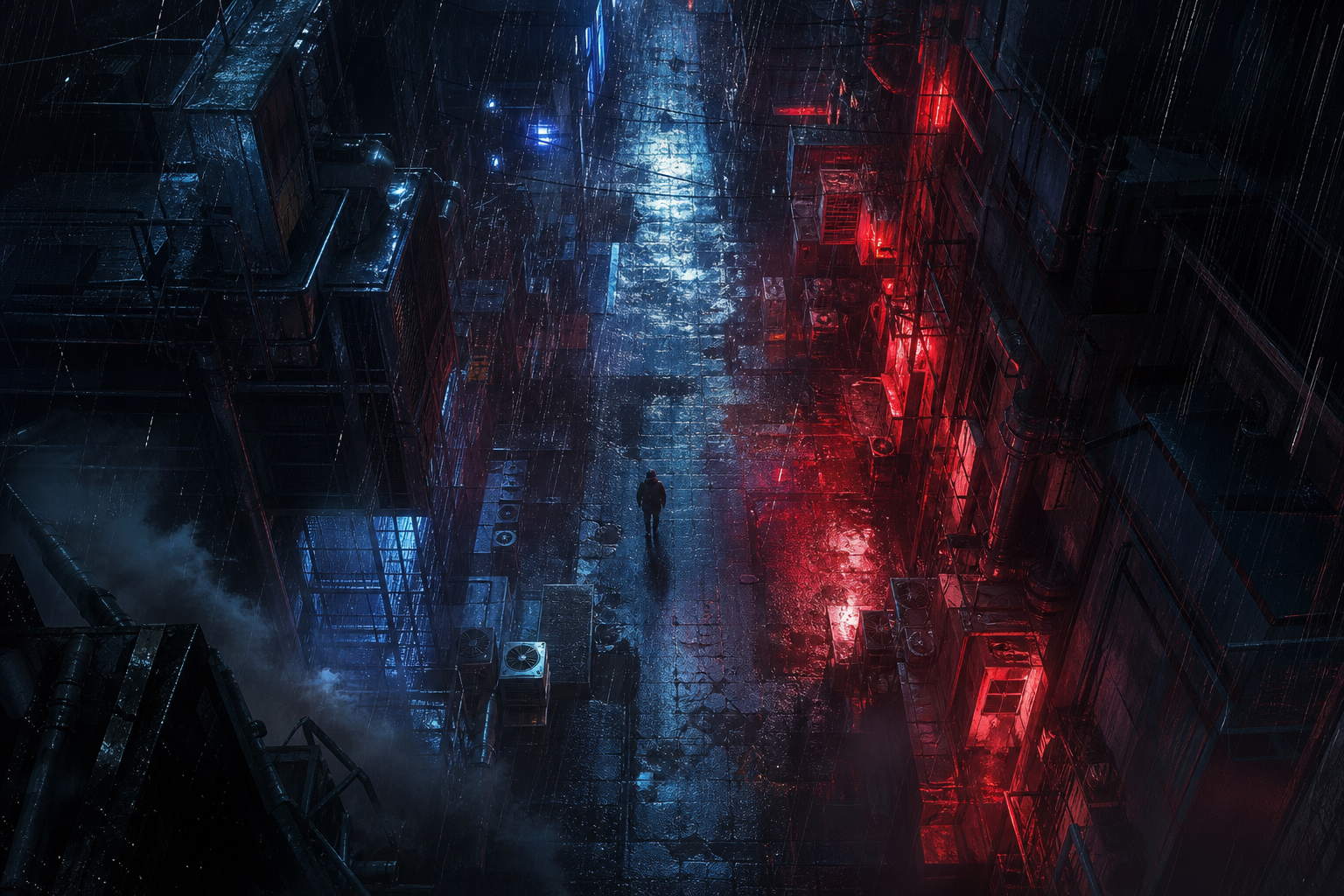Rainy Neon Alley With Reflections Cyberpunk Wallpaper  4 4K
