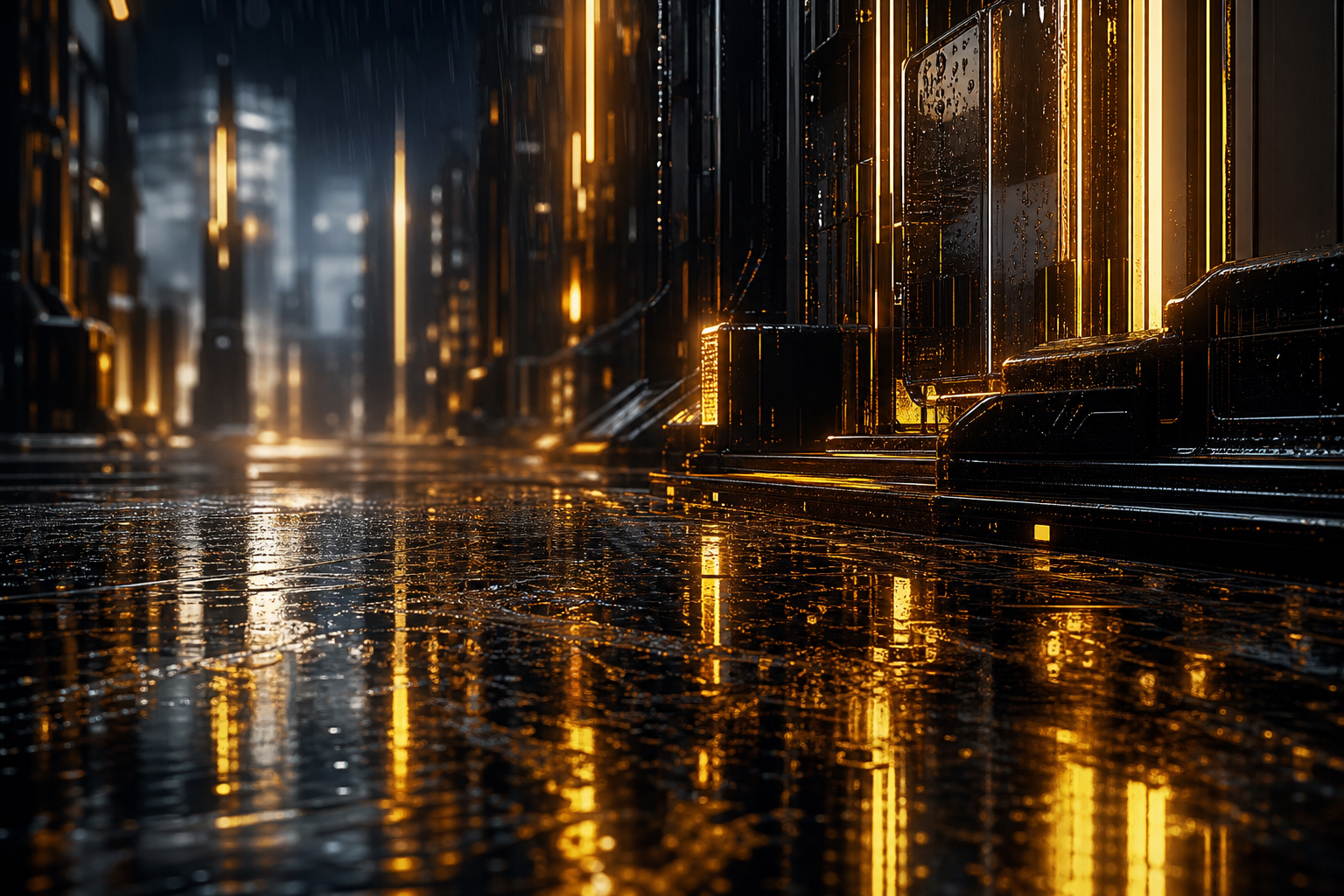 Rainy Neon Alley With Reflections Cyberpunk Wallpaper  4 4K
