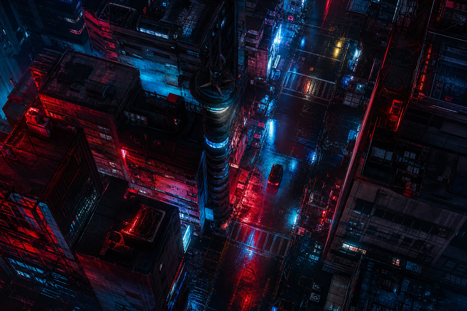 Rainy Neon Alley With Reflections Cyberpunk Wallpaper  4 4K