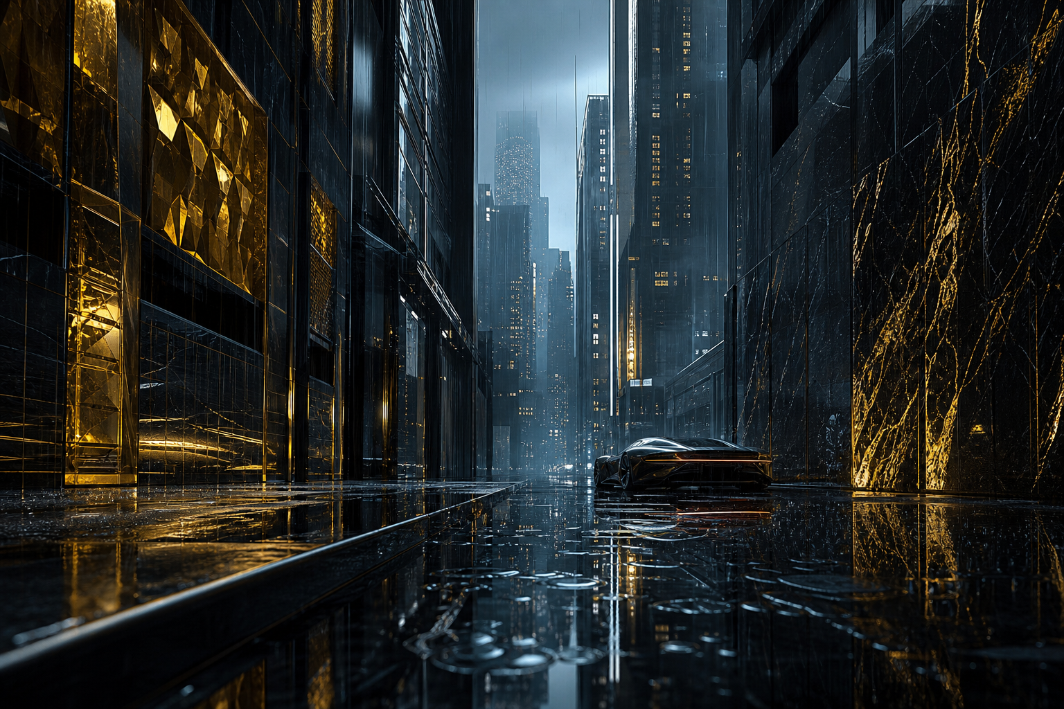 Rainy Neon Alley With Reflections Cyberpunk Wallpaper  4 4K