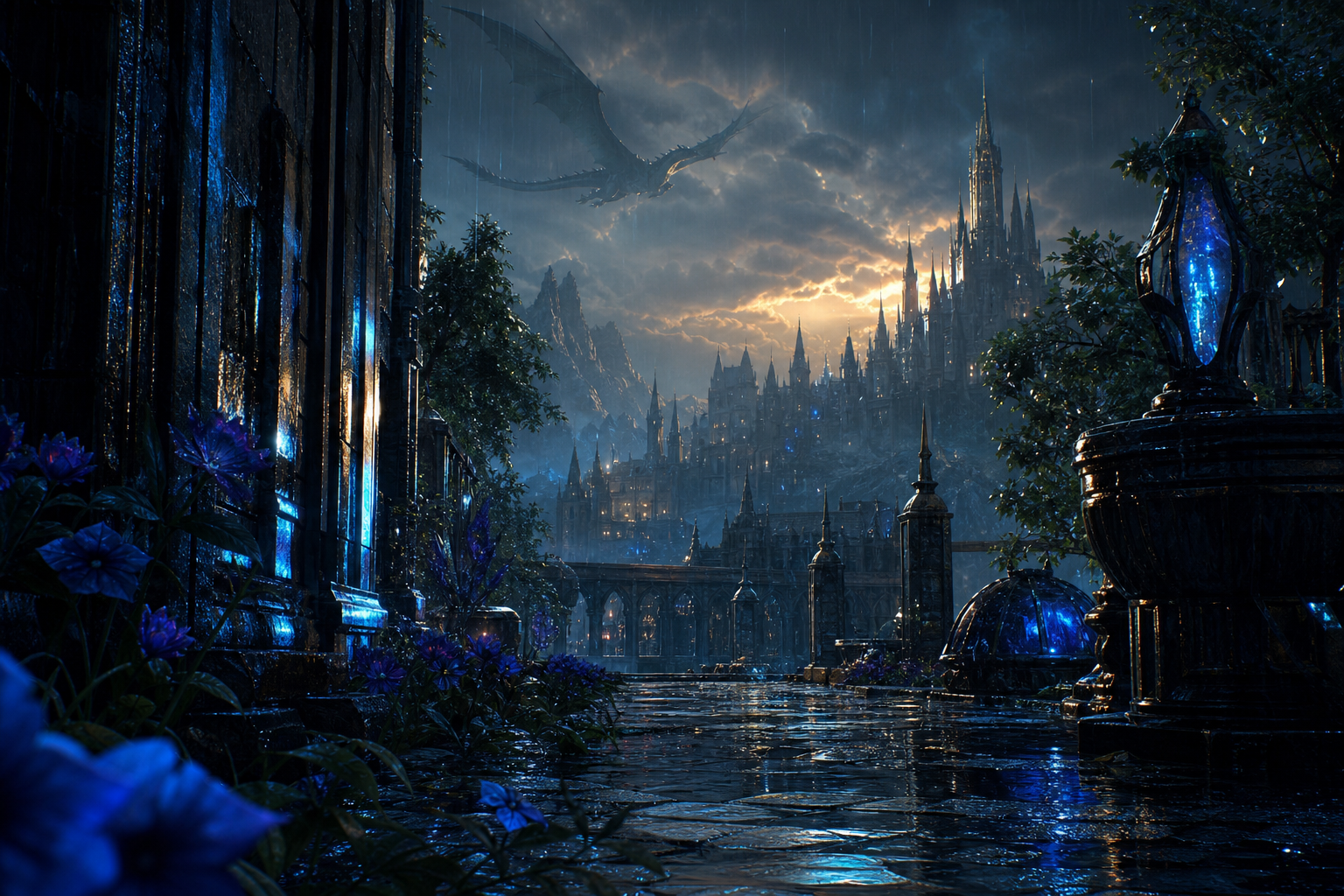 Rainy Neon Alley With Reflections Fantasy Wallpaper  4 4K