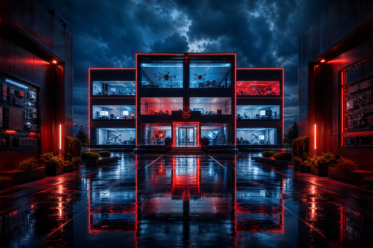 Rainy Neon Alley With Reflections Hamster-Robotics Wallpaper  4 4K