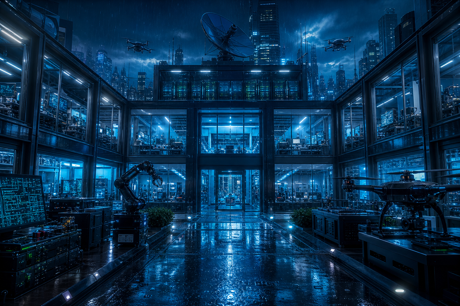 Rainy Neon Alley With Reflections Hamster-Robotics Wallpaper  4 4K