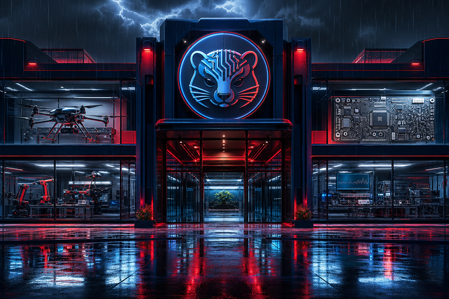 Rainy Neon Alley With Reflections Hamster-Robotics Wallpaper  4 4K