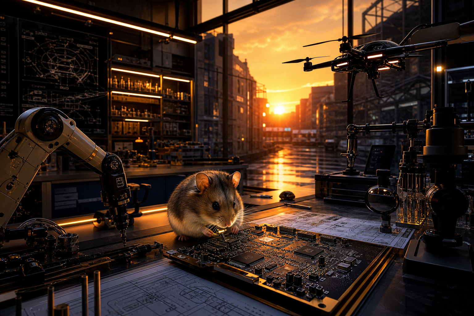 Rainy Neon Alley With Reflections Hamster-Robotics Wallpaper  4 4K