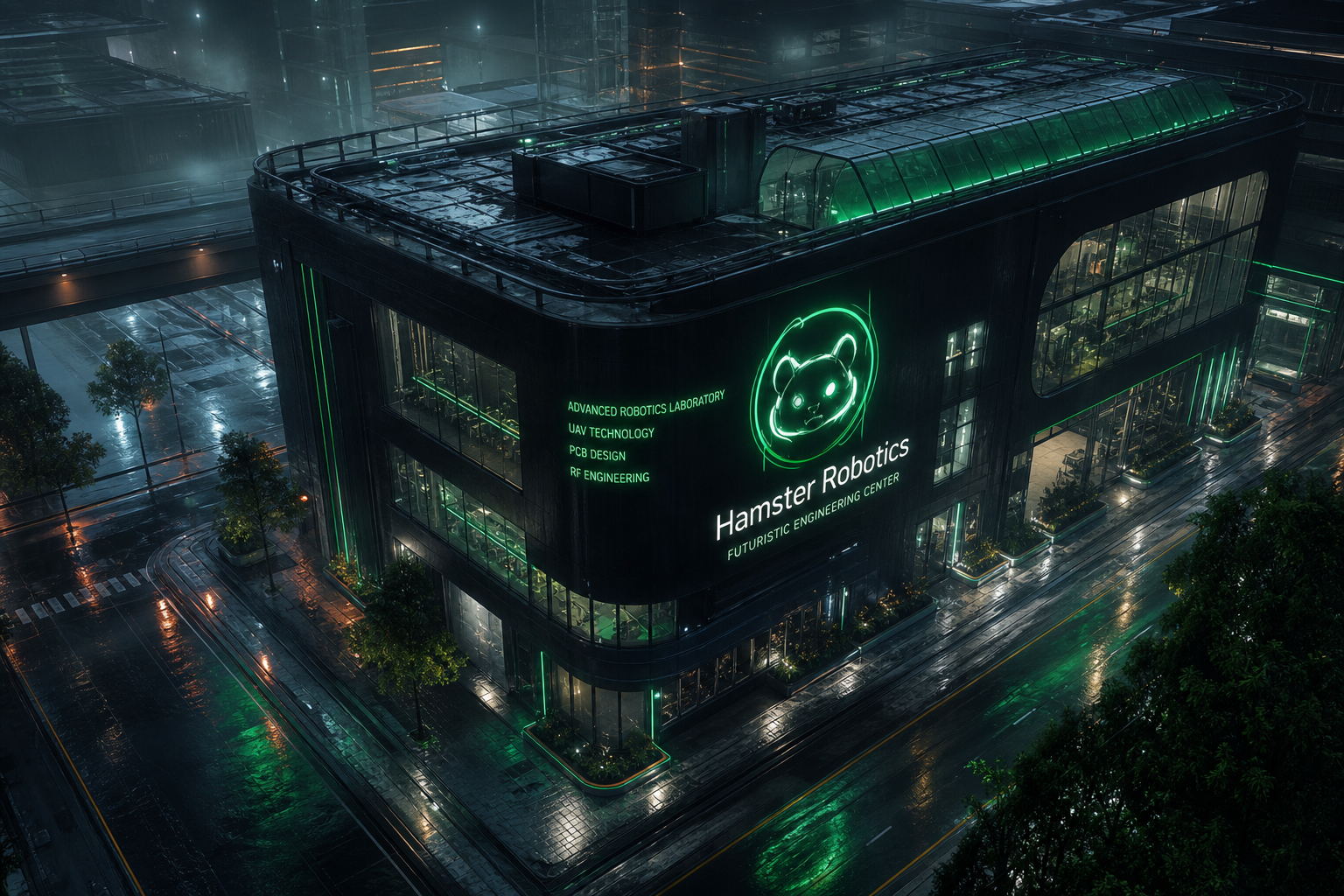 Rainy Neon Alley With Reflections Hamster-Robotics Wallpaper  4 4K