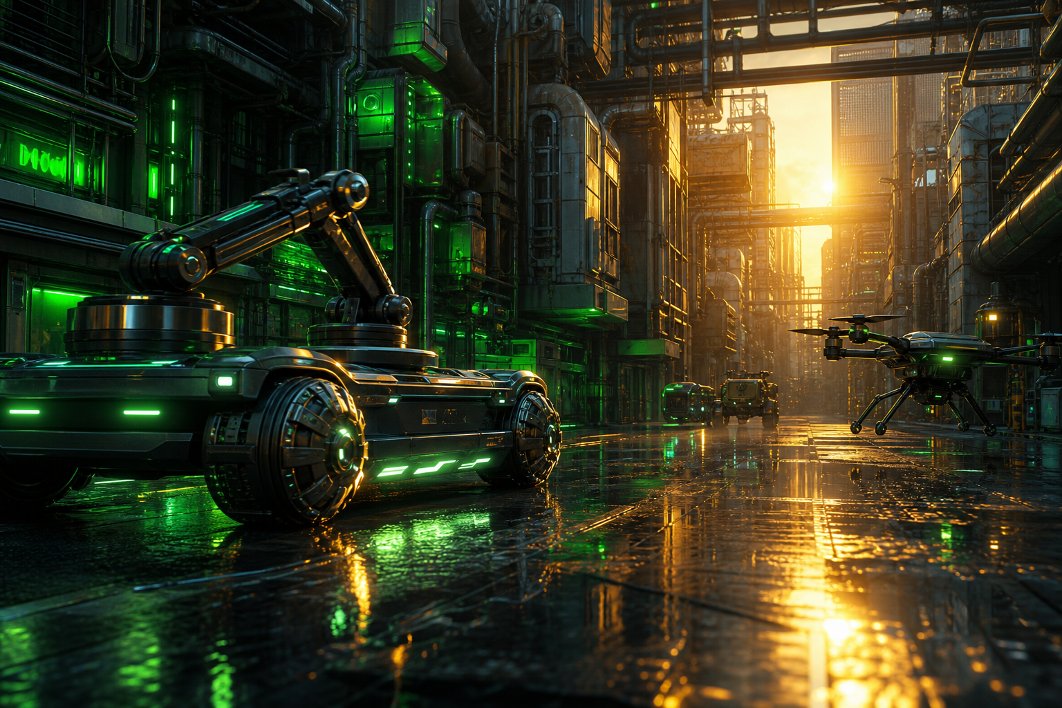 Rainy Neon Alley With Reflections Hamster-Robotics Wallpaper  4 4K