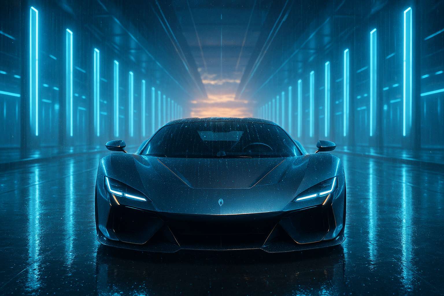 Red Ferrari In Rainy City Cars Wallpaper 2 4K 4K Cars Wallpaper