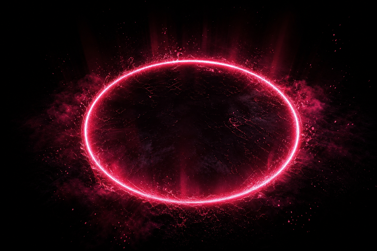 Red Neon Circle On Pure Black Amoled Wallpaper  7 4K