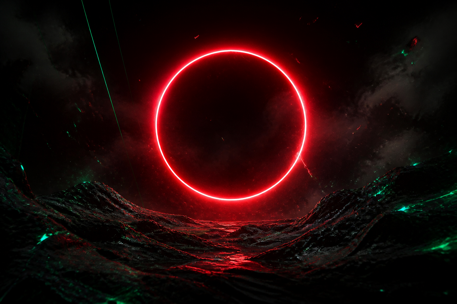 Red Neon Circle On Pure Black Amoled Wallpaper 7 4K 14 4K Amoled Wallpaper