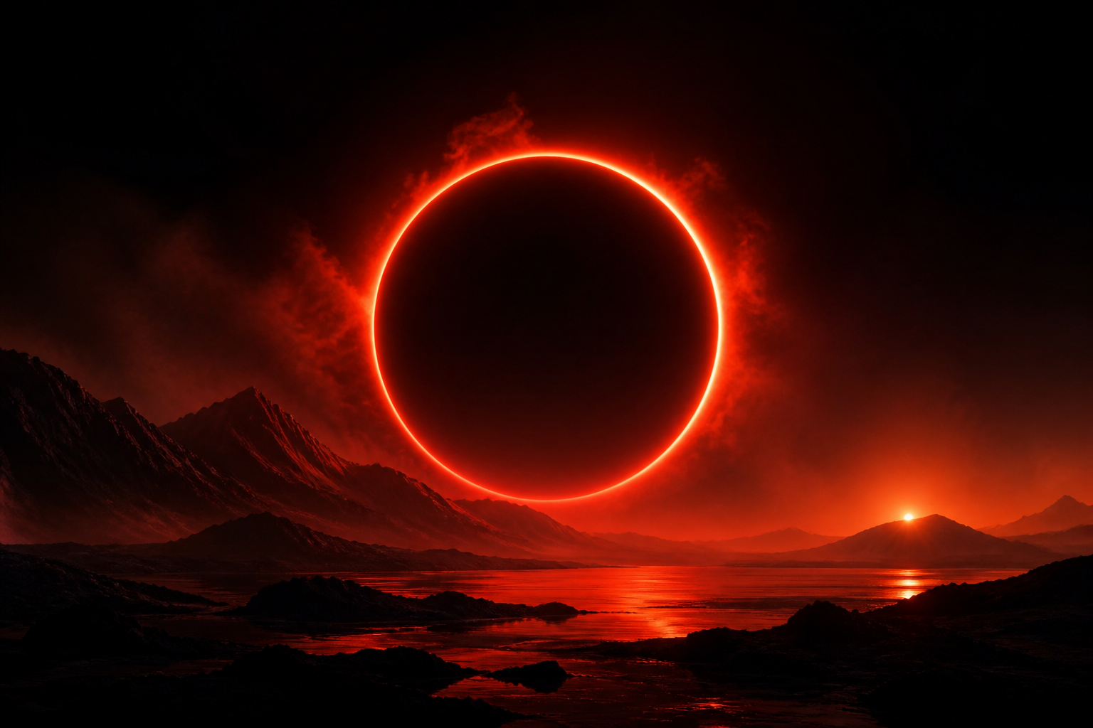 Red Neon Circle On Pure Black Amoled Wallpaper  7 4K