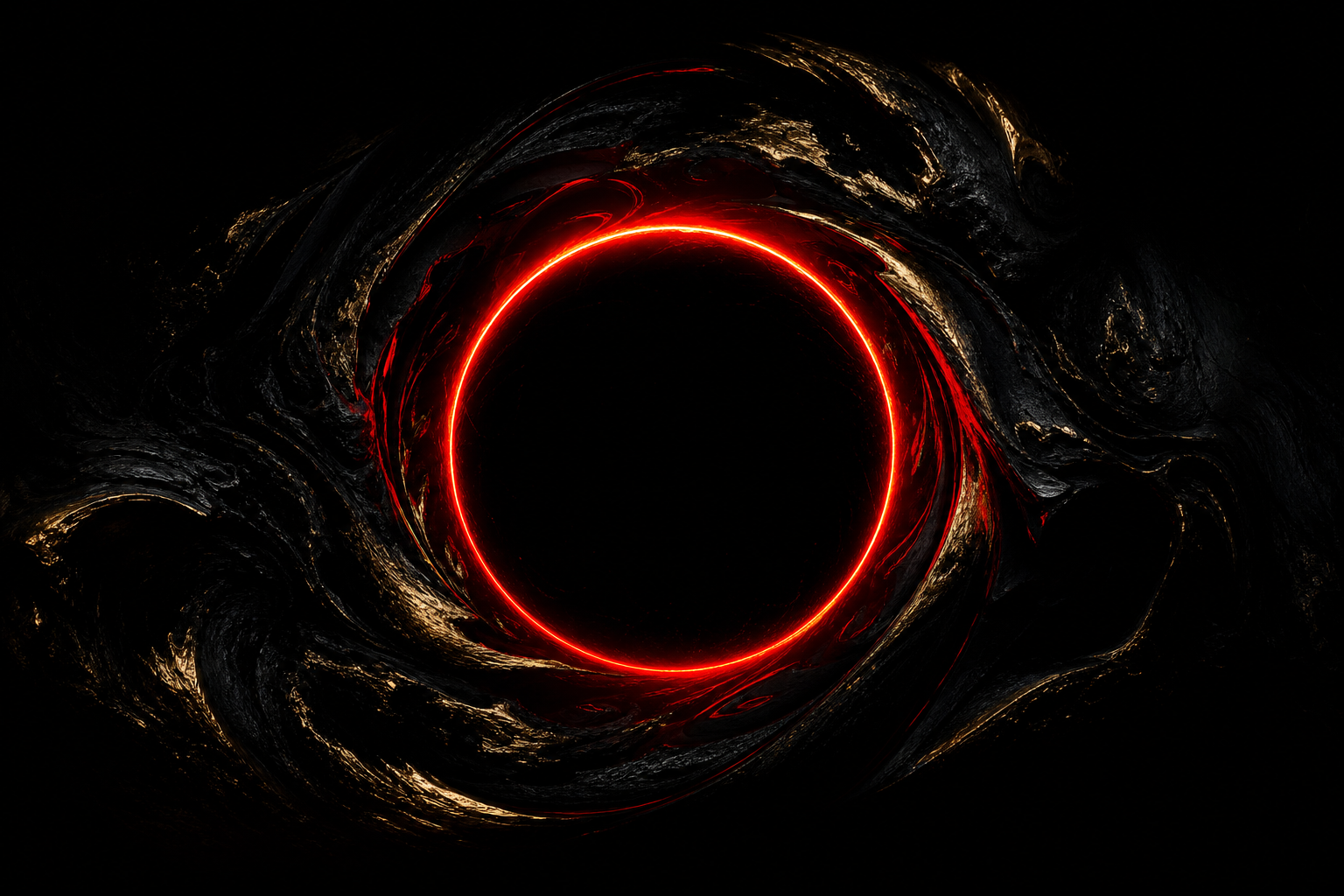 Red Neon Circle On Pure Black Amoled Wallpaper  7 4K