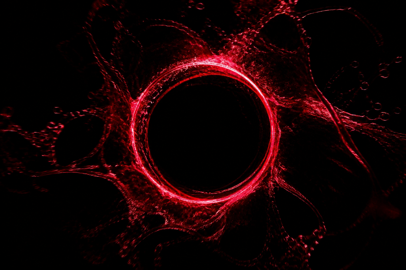 Red Neon Circle On Pure Black Amoled Wallpaper  7 4K