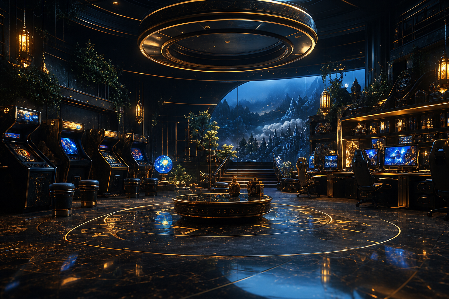 Retro Arcade Room With Neon Machines Gaming Wallpaper  17 4K