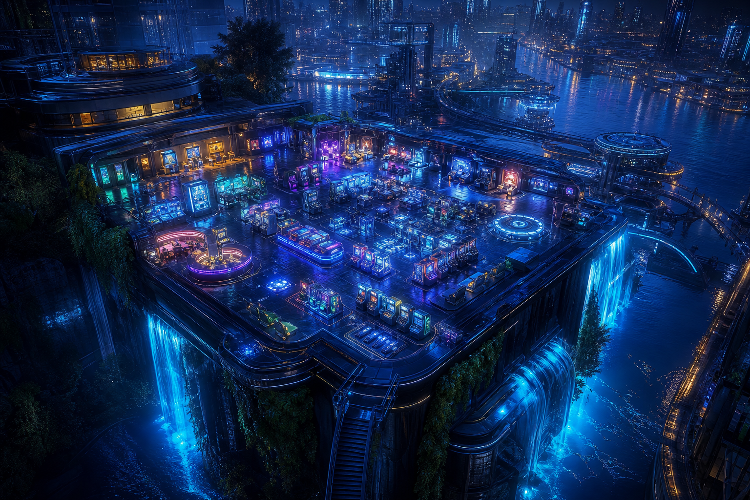 Retro Arcade Room With Neon Machines Gaming Wallpaper  7 4K