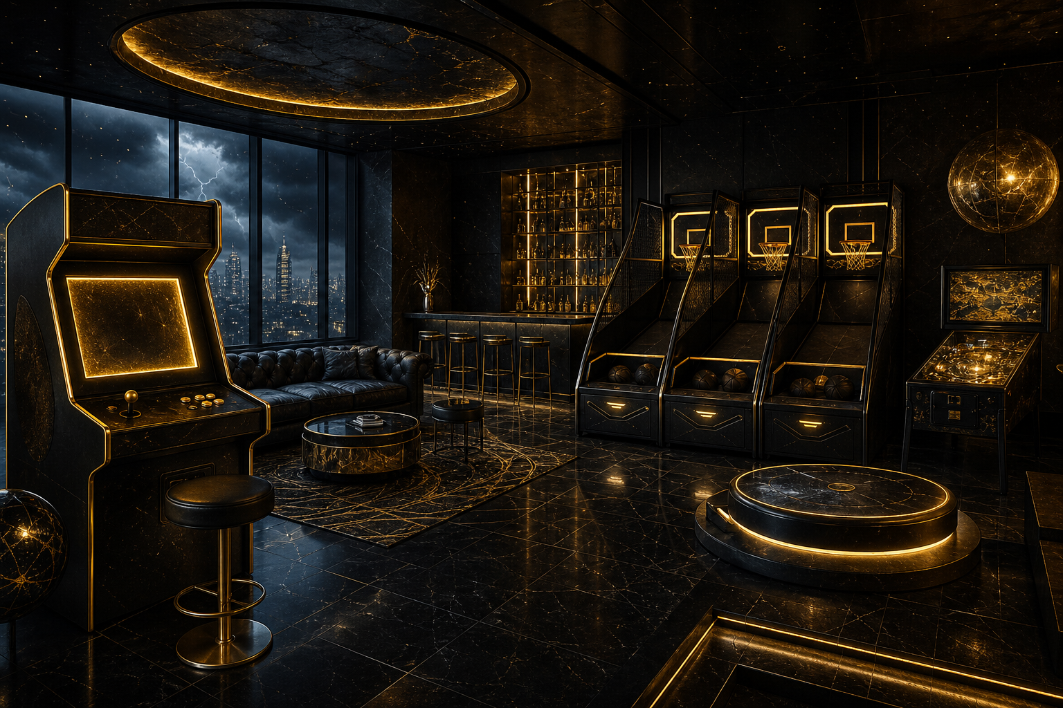 Retro Arcade Room With Neon Machines Gaming Wallpaper  7 4K