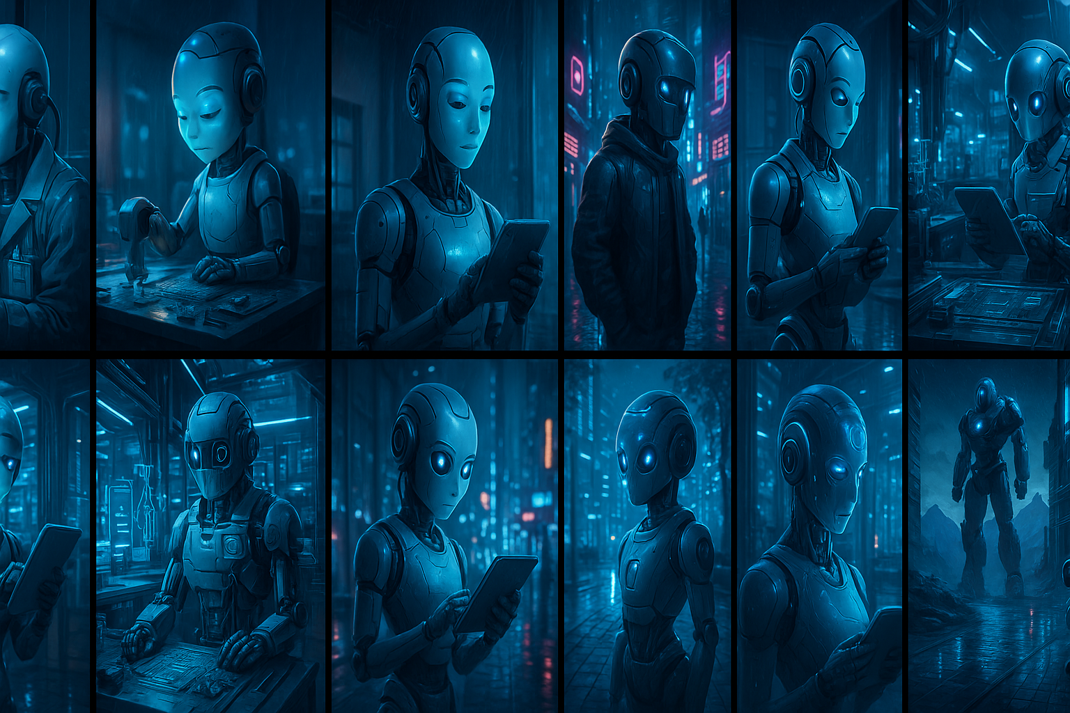 Robot Warrior Standing In Neon Rain Robots Wallpaper 2 4K 4K Robots Wallpaper