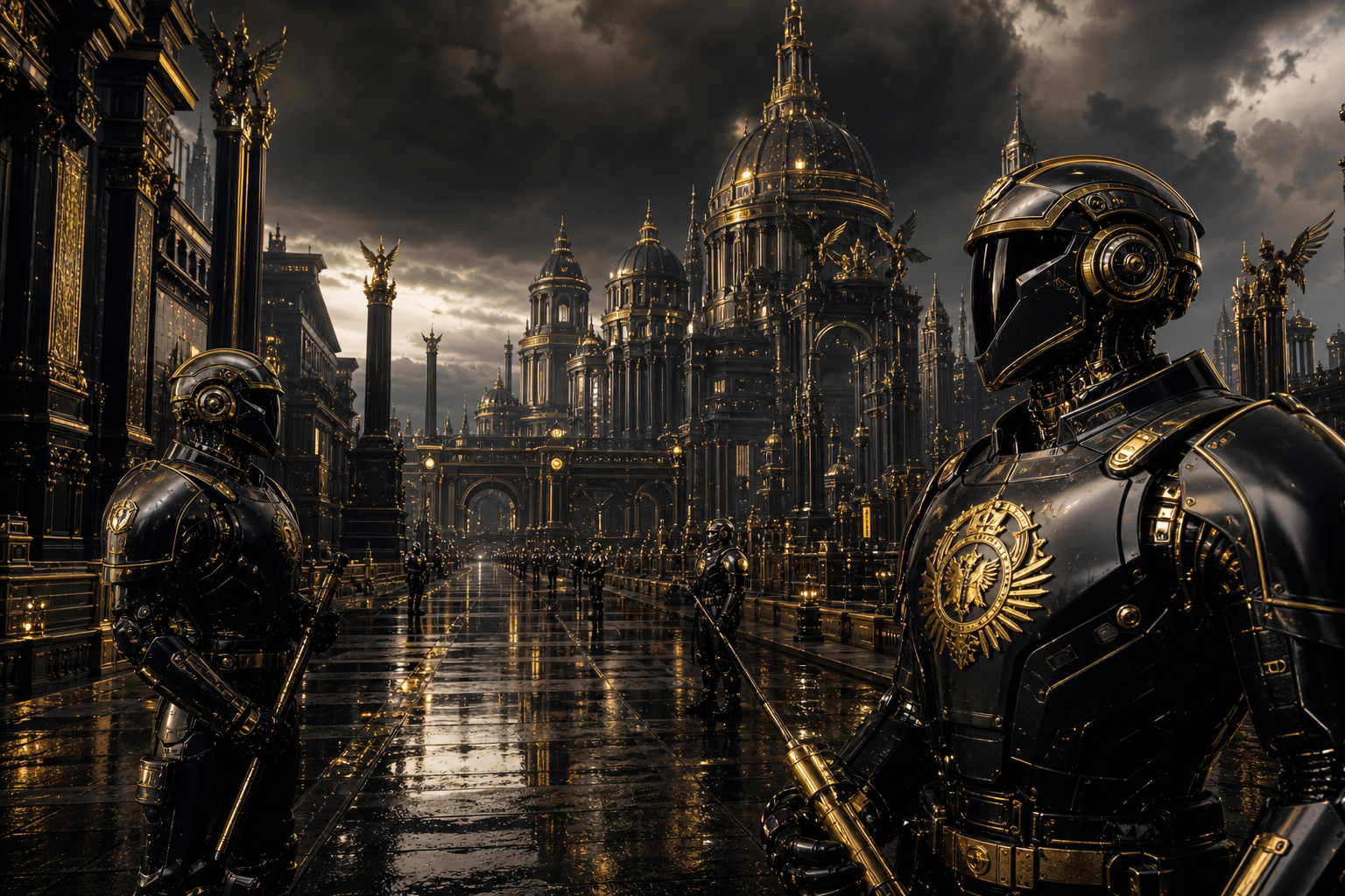 Robotic City Police Patrol Art Wallpaper  12 4K