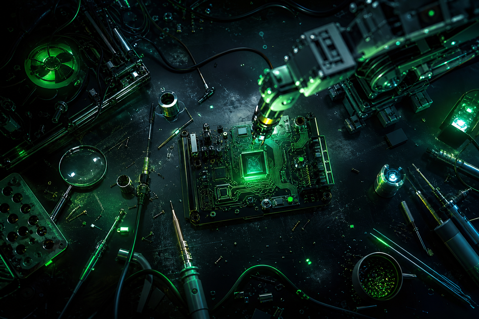 Robotics Workbench With Soldering Tools Electronics Wallpaper  4 4K
