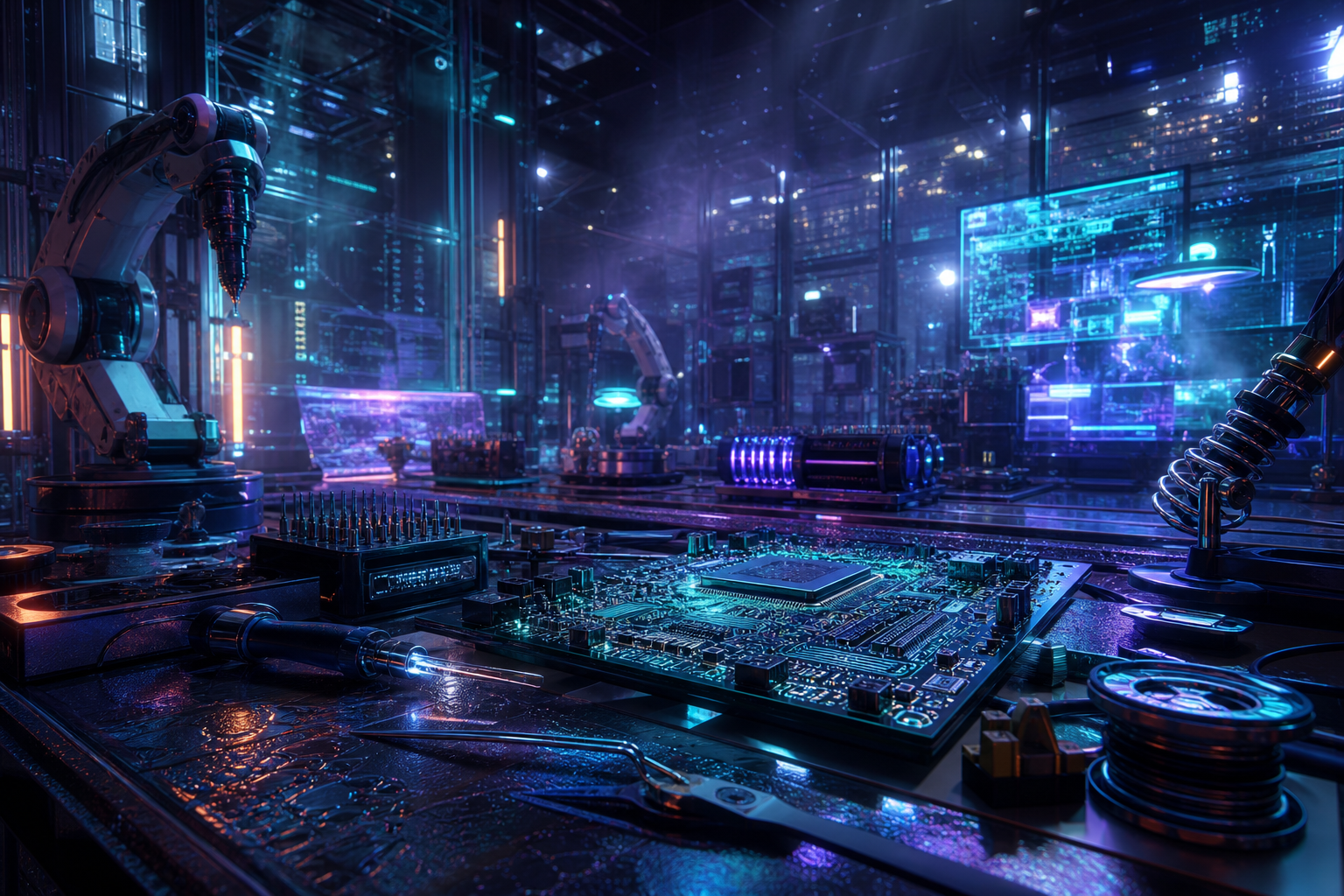 Robotics Workbench With Soldering Tools Electronics Wallpaper  4 4K