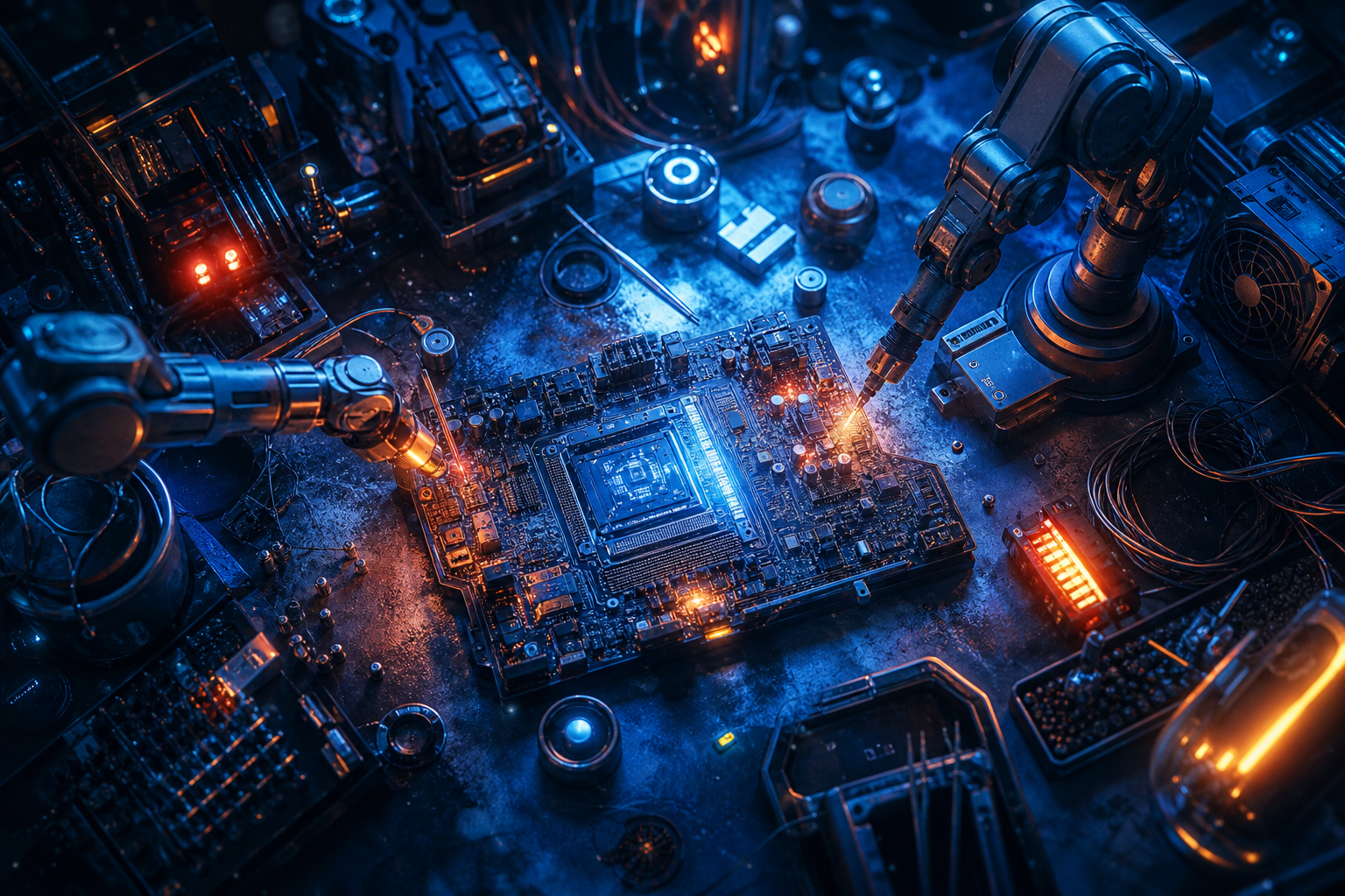 Robotics Workbench With Soldering Tools Electronics Wallpaper  4 4K