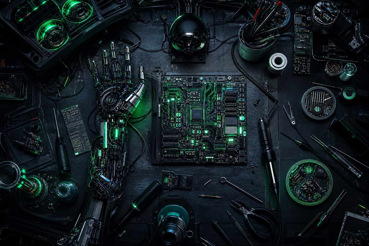 Robotics Workbench With Soldering Tools Electronics Wallpaper  4 4K