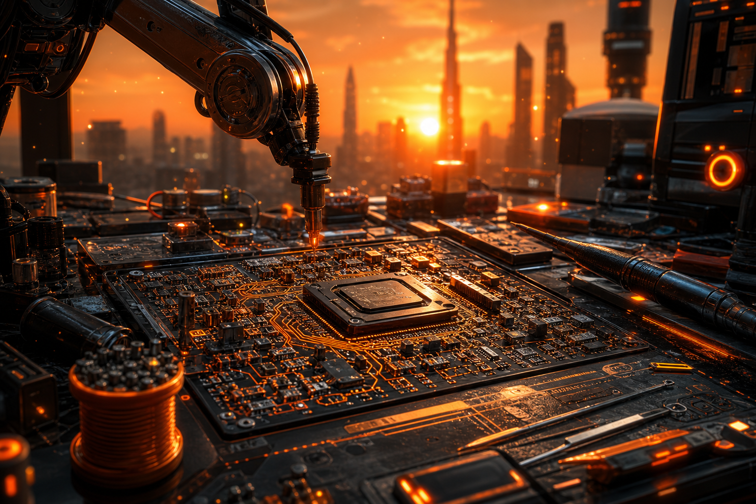 Robotics Workbench With Soldering Tools Electronics Wallpaper  4 4K