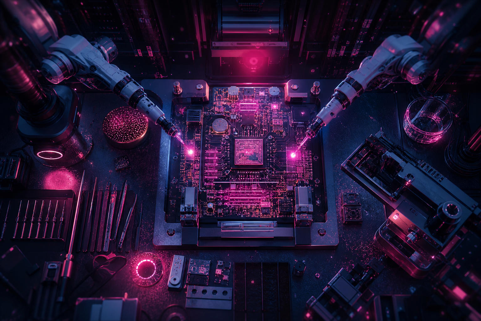 Robotics Workbench With Soldering Tools Electronics Wallpaper  4 4K