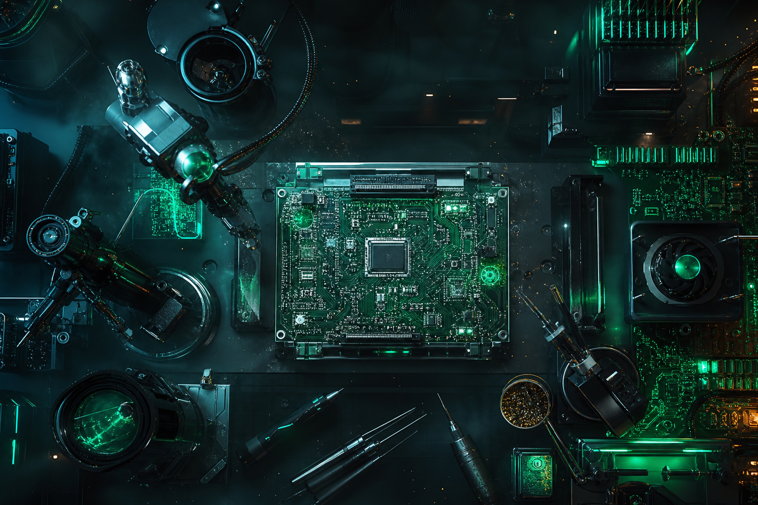 Robotics Workbench With Soldering Tools Electronics Wallpaper 4 4K 11 4K Electronics Wallpaper