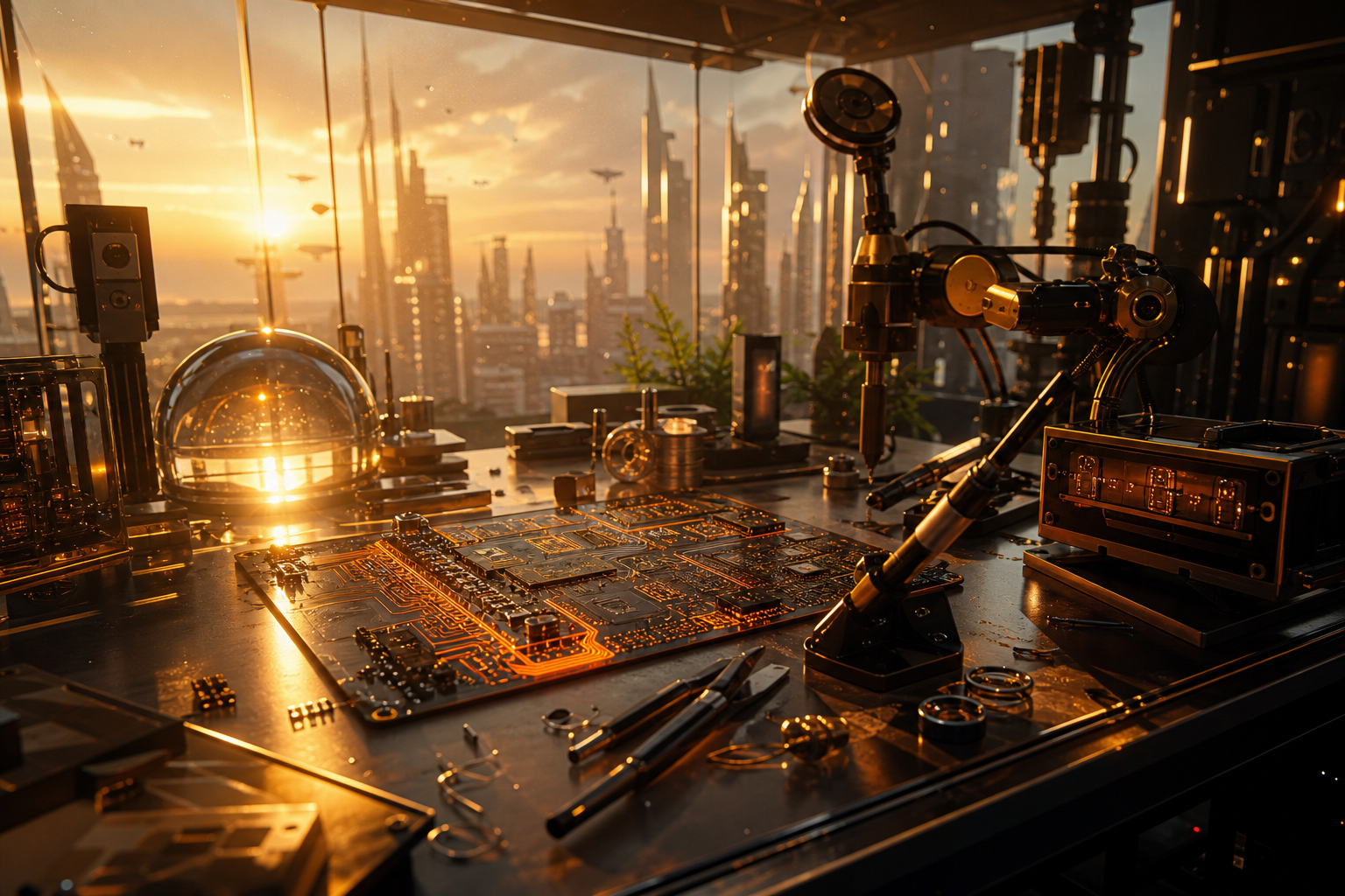 Robotics Workbench With Soldering Tools Electronics Wallpaper  4 4K