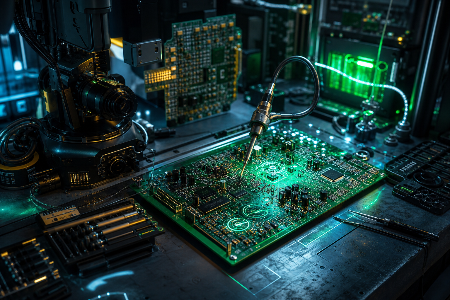 Robotics Workbench With Soldering Tools Electronics Wallpaper  4 4K