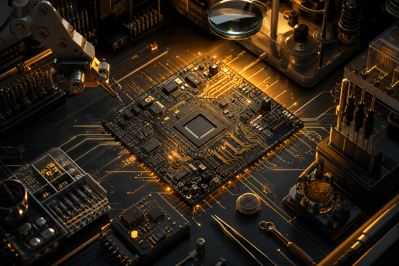 Robotics Workbench With Soldering Tools Electronics Wallpaper  4 4K