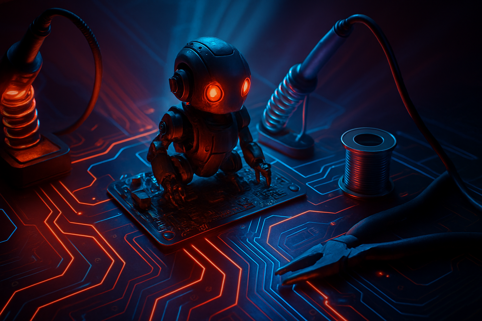 Robotics Workbench With Soldering Tools Electronics Wallpaper 4 4K 4K Electronics Wallpaper