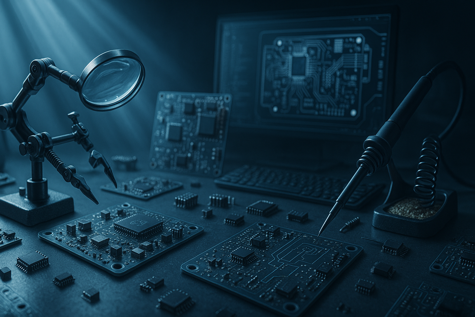 Robotics Workbench With Soldering Tools Electronics Wallpaper 4 4K 4K Electronics Wallpaper
