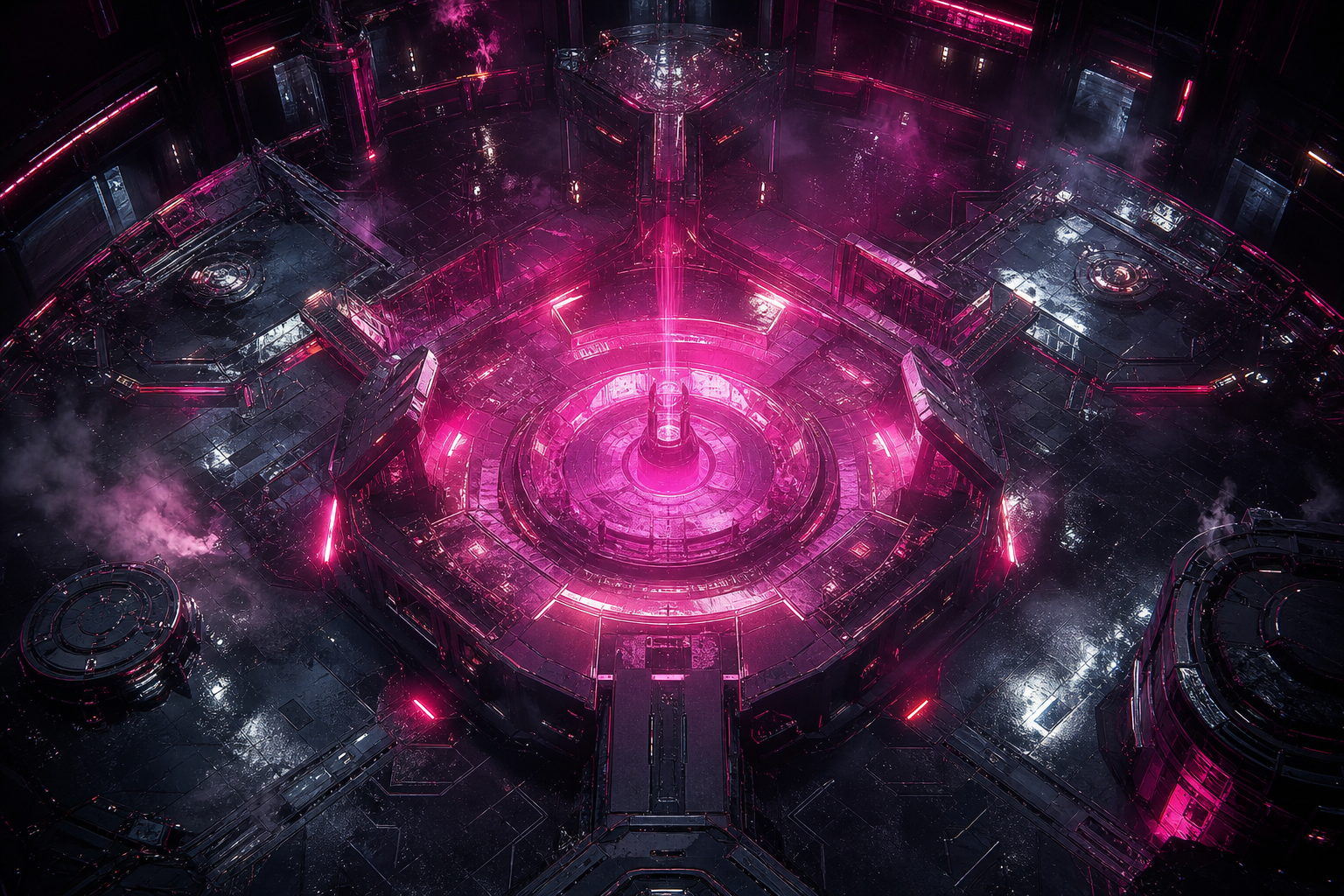 Sci Fi Battle Arena With Neon Lights Gaming Wallpaper  13 4K