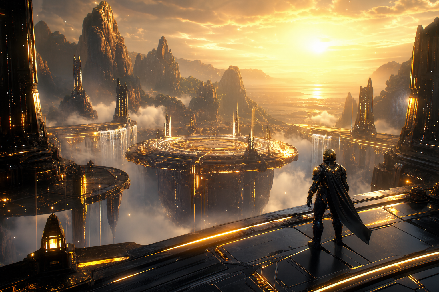 Sci Fi Battle Arena With Neon Lights Gaming Wallpaper  13 4K