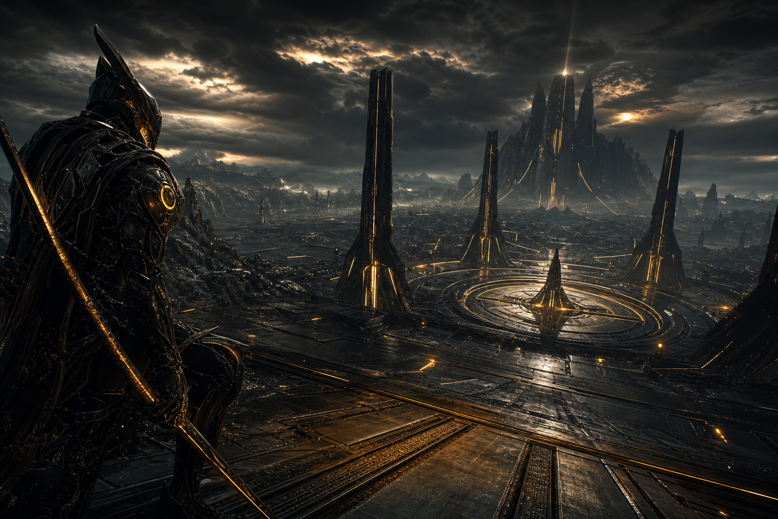 Sci Fi Battle Arena With Neon Lights Gaming Wallpaper  13 4K