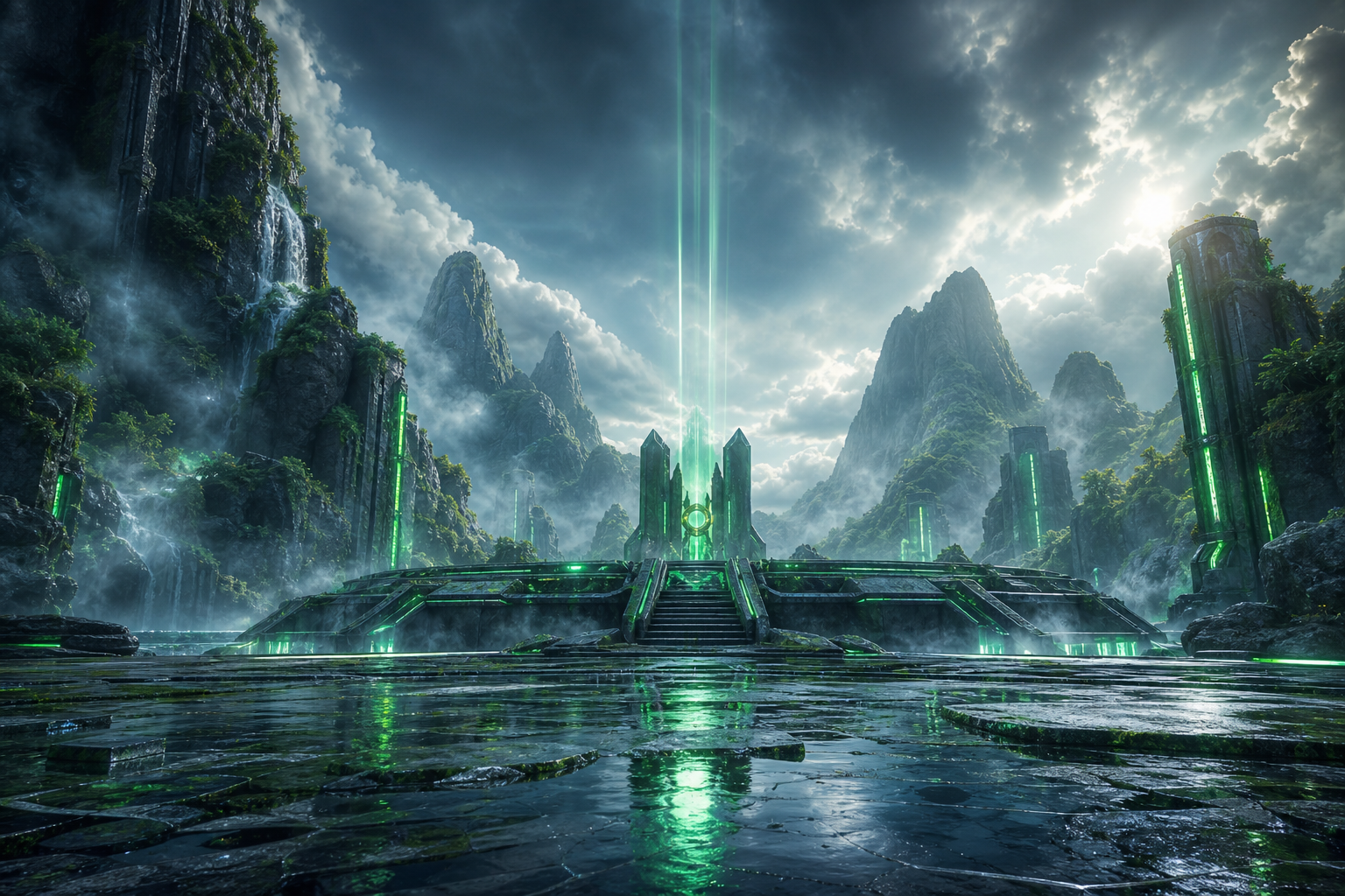 Sci Fi Battle Arena With Neon Lights Gaming Wallpaper  3 4K