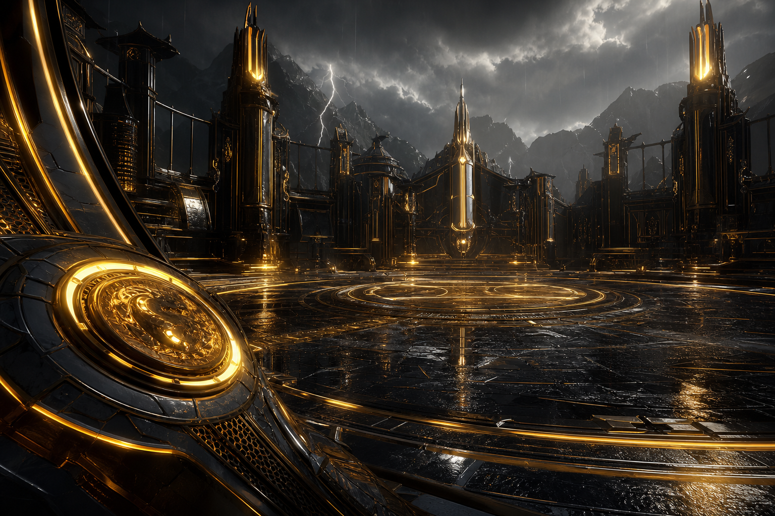 Sci Fi Battle Arena With Neon Lights Gaming Wallpaper  3 4K