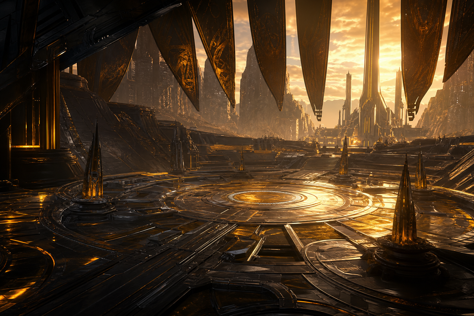 Sci Fi Battle Arena With Neon Lights Gaming Wallpaper  3 4K