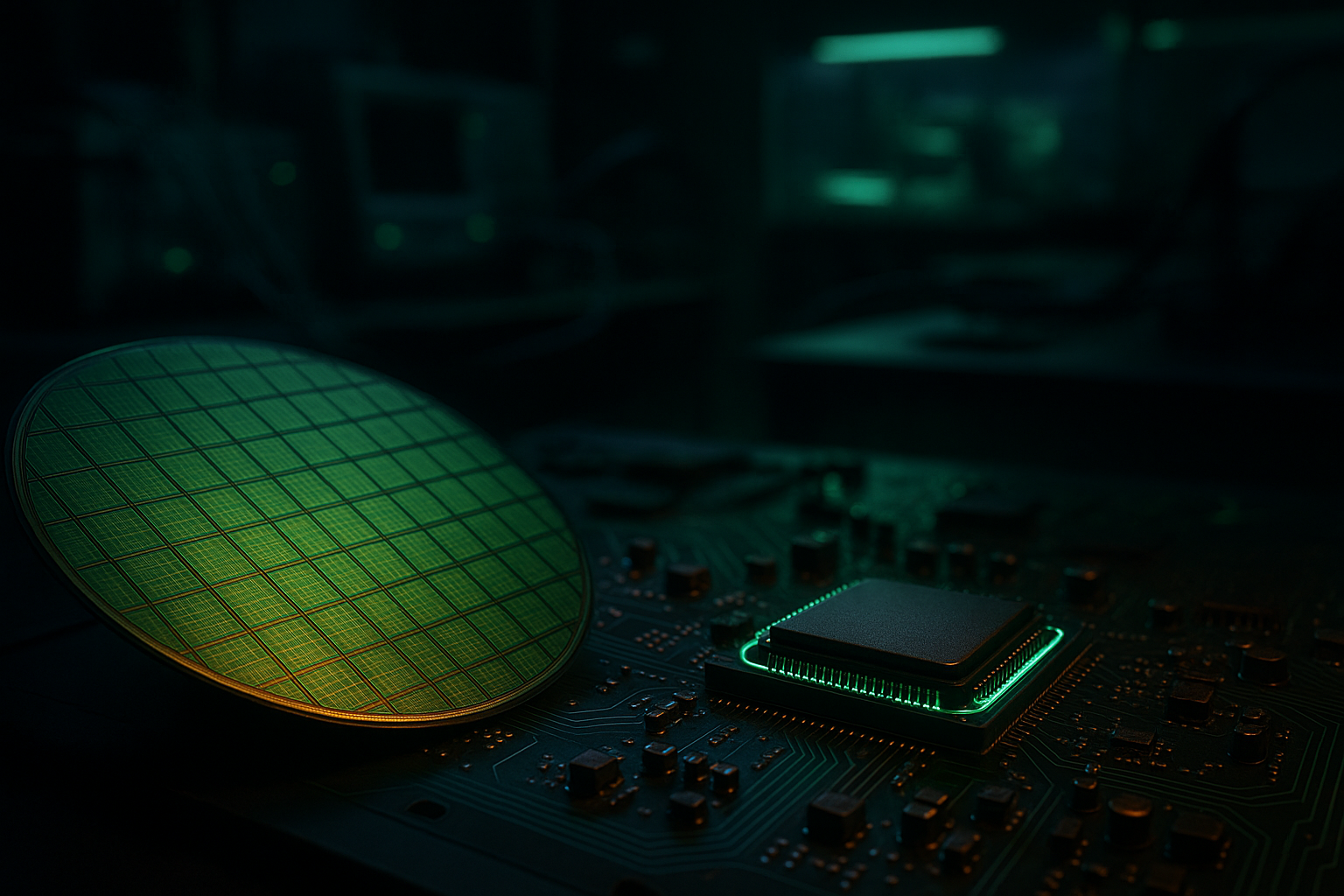 Semiconductor Wafer Glowing Blue Electronics Wallpaper 6 4K 4K Electronics Wallpaper