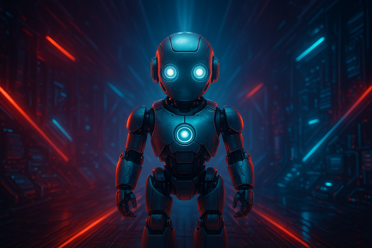 Small Cute Robot In Workshop Robots Wallpaper 3 4K 4K Robots Wallpaper