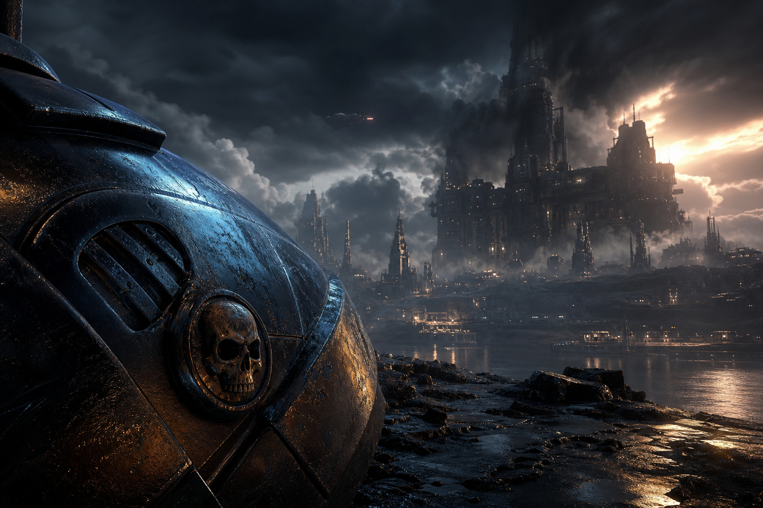 Space Marine Inspired Sci Fi Battlefield Without Logos Gaming Wallpaper  19 4K