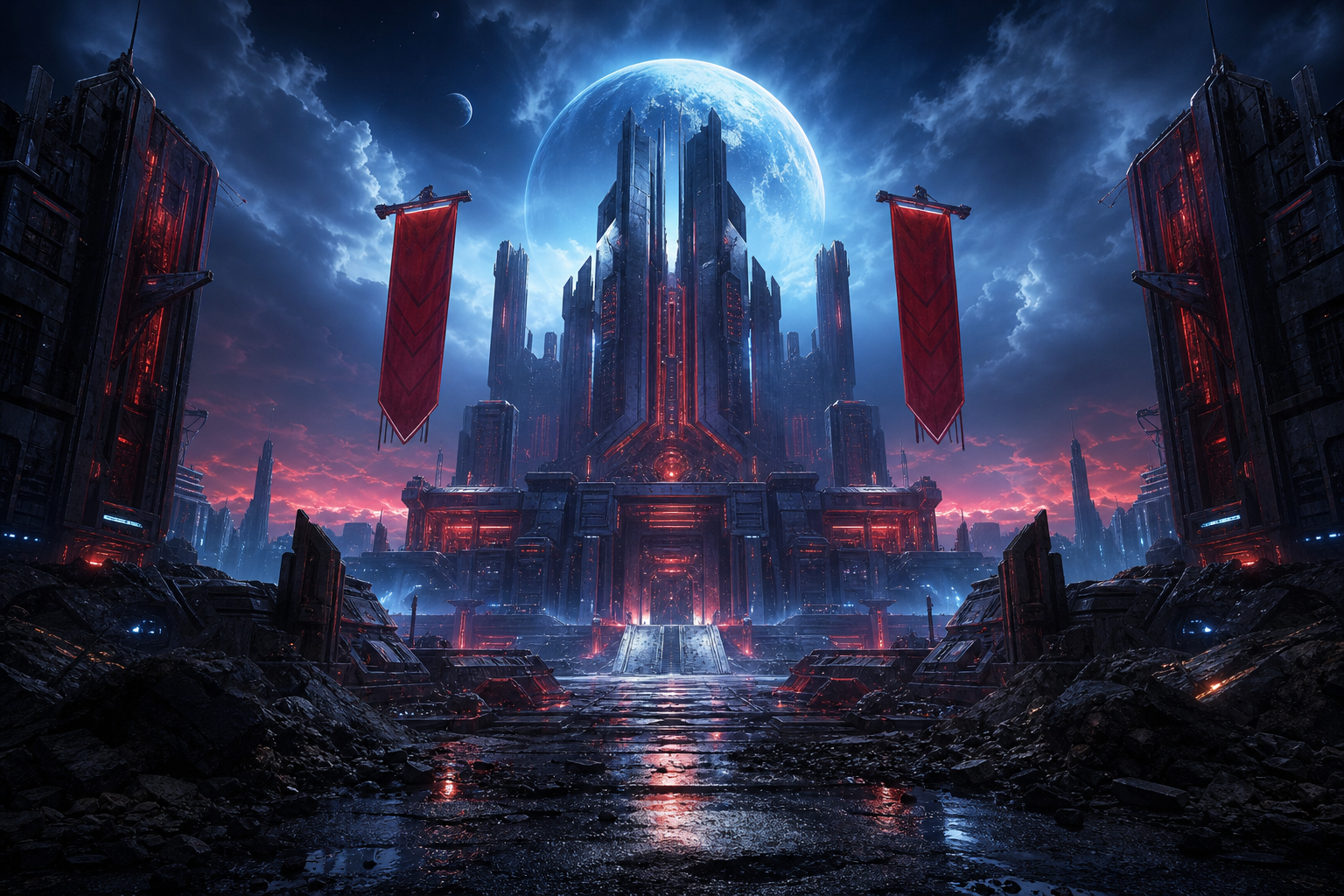 Space Marine Inspired Sci Fi Battlefield Without Logos Gaming Wallpaper  19 4K