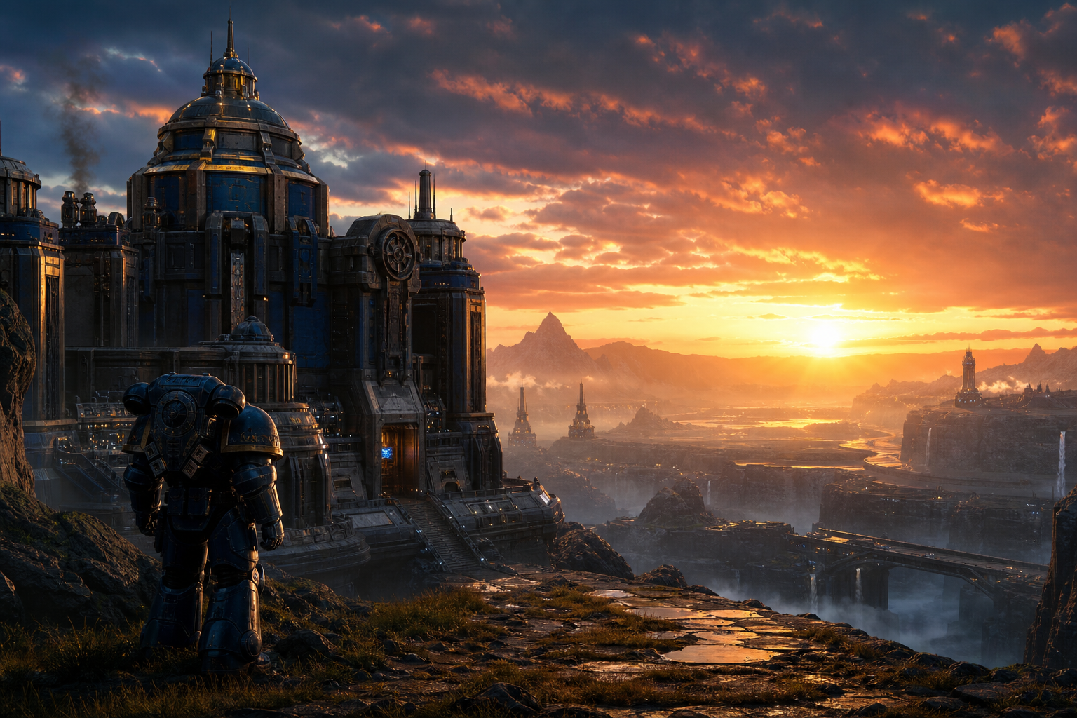 Space Marine Inspired Sci Fi Battlefield Without Logos Gaming Wallpaper  19 4K